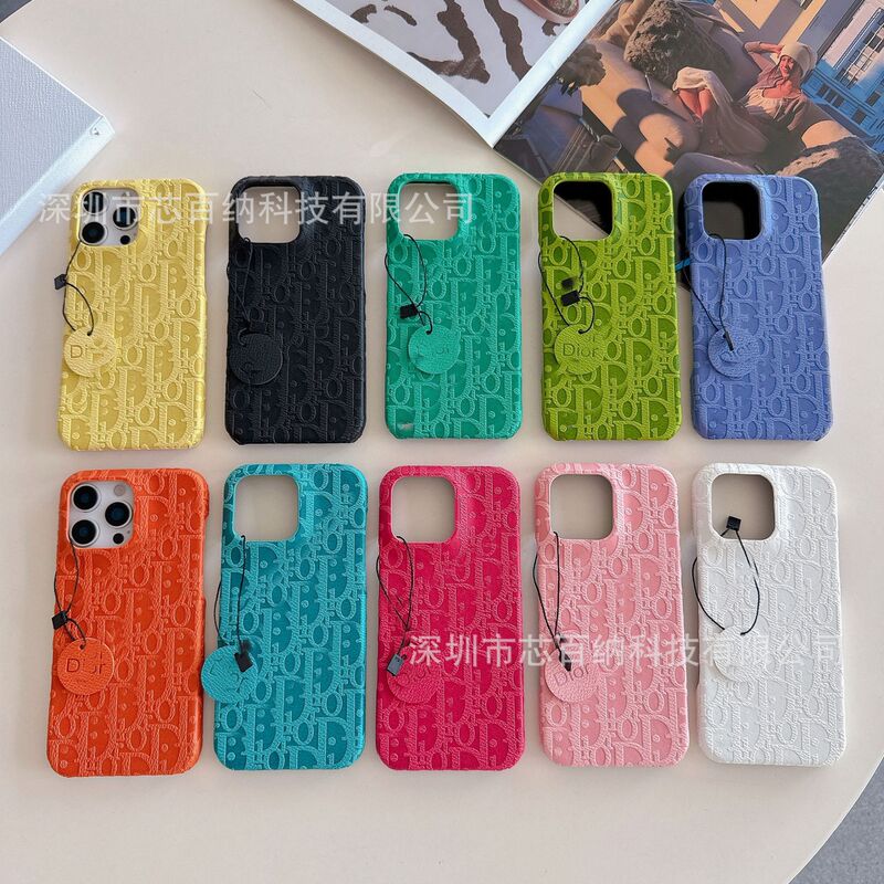 Popular foreign trade trendy brand embossed D-brand case suitable for iPhone 17 Pro Max, oil-edged half-cover for Apple 11, Samsung protection