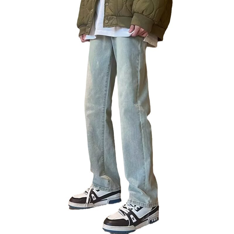 2024 jeans pantalones rectos sueltos delgados de verano para niños pantalones anchos de seda de hielo de verano para hombres