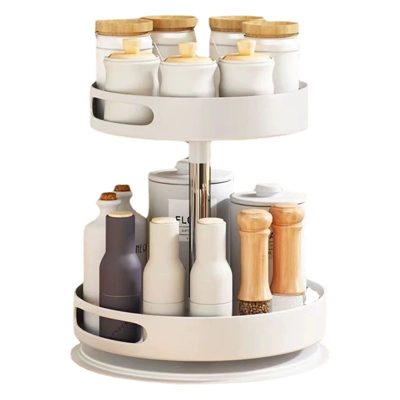Кухонная вращающаяся стойка для приправ оптом Бытовая многослойная отделочная стойка для хранения настольная неперфорированная регулируемая стойка для приправ