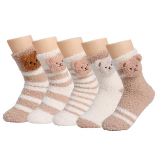 Coral velvet socks women's cross-border hot carpet velvet socks winter cute thickened floor sleeping plush socks European and American