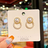 Silver needle from pearl, advanced small cute earrings, silver 925 sample, high-quality style