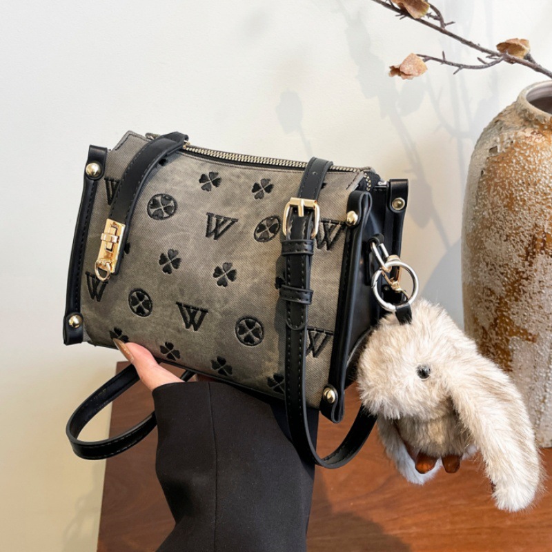 Women's Box Handbag Versatile Retro Single Shoulder Crossbody_voghion.com