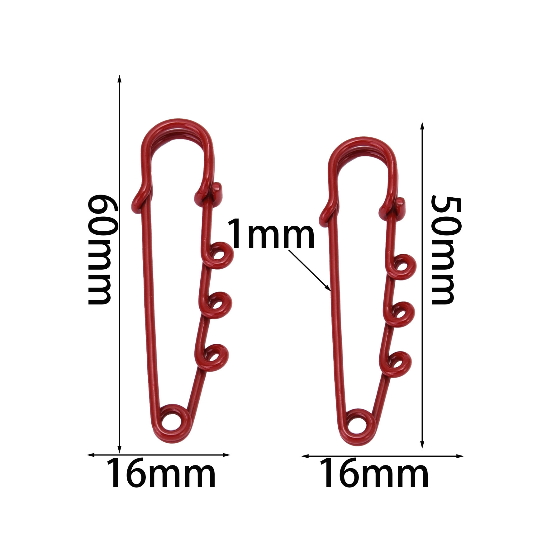 Broche décorative personnalisée à trois trous, serre-taille, avec boucle de sécurité anti-dévoilement._voghion.com
