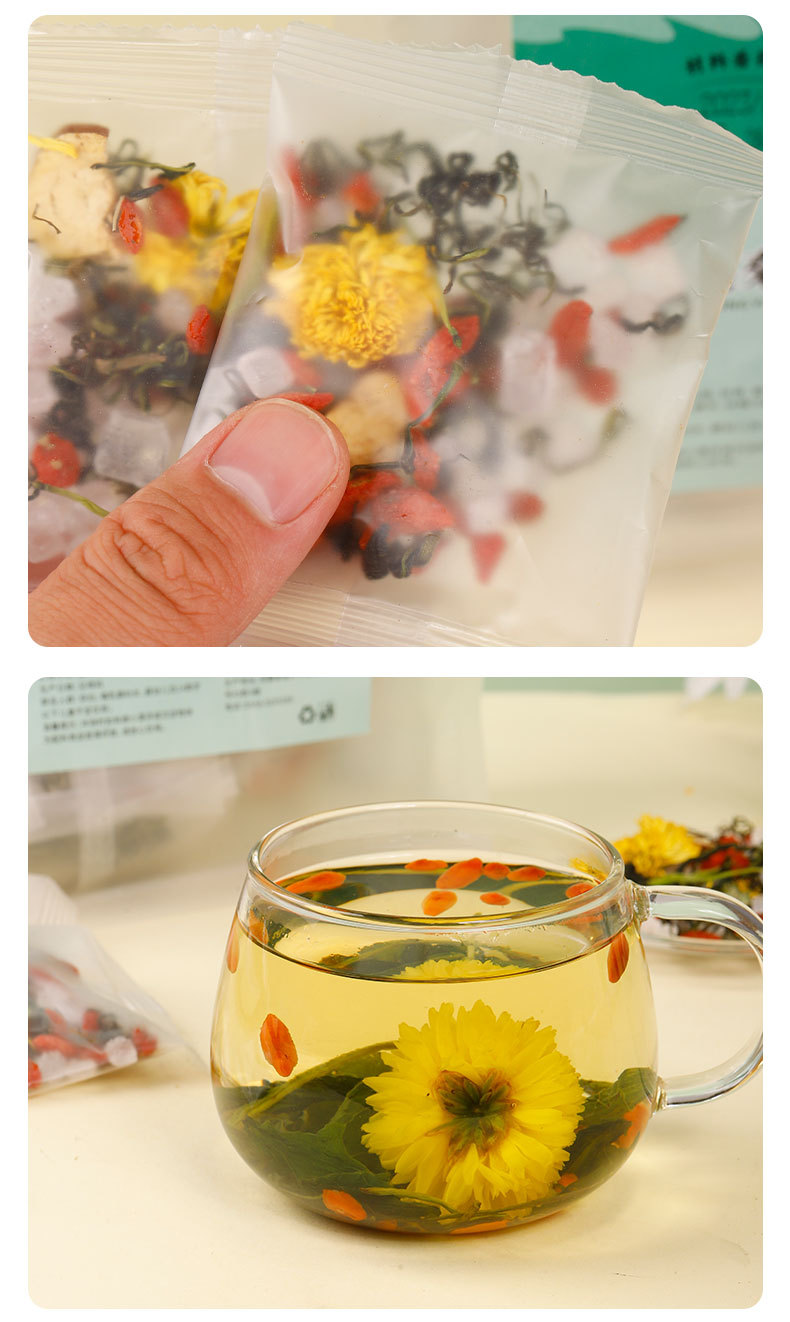 Dandelion Chrysanthemum Goji Tea Pu Gong Ying Ju Hua Gou Qi 40 Tea Bags Sweet Herbal Blend specifications