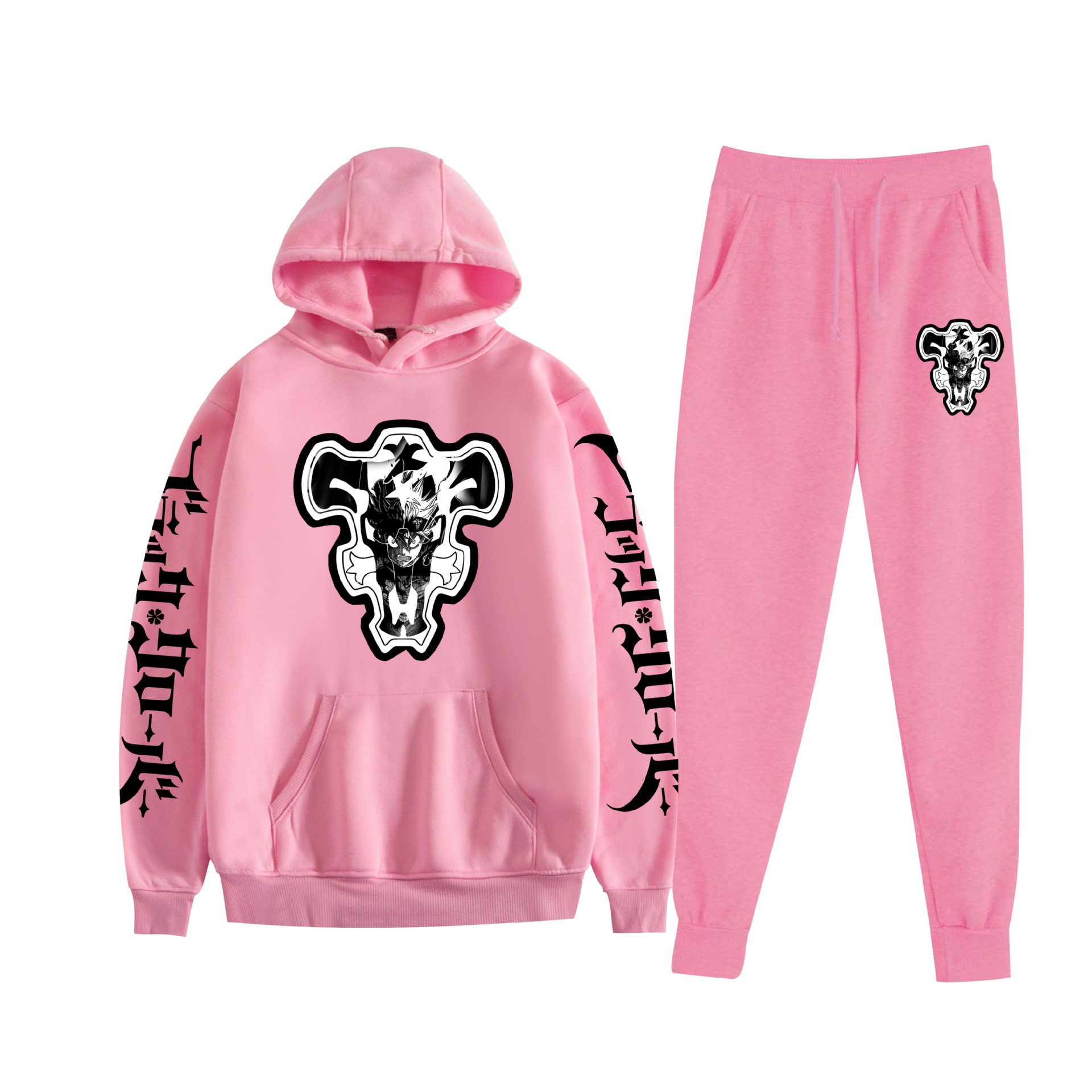 Comercio exterior nuevo estilo riman black trébol de cuatro hojas-Black Clover suéter con capucha corsés traje de dos piezas