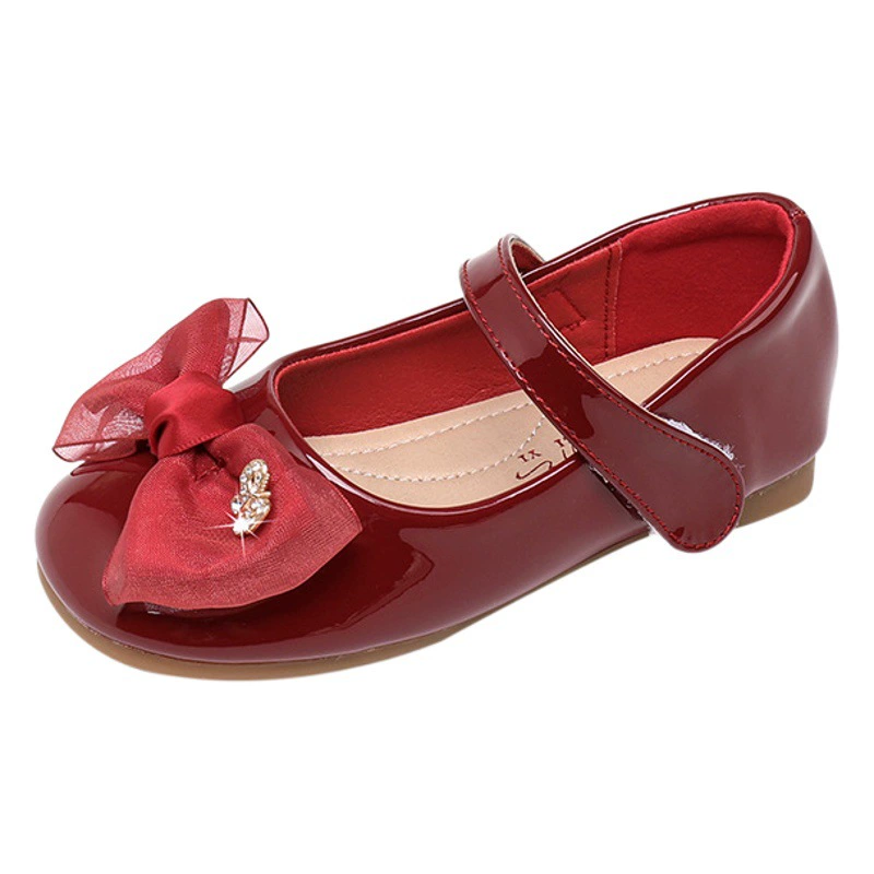 Черная кожаная обувь для девочек Обувь для выступлений Обувь принцессы Маленькая кожаная обувь Детская Студенческая одиночная обувь с мягкой подошвой Школьная обувь