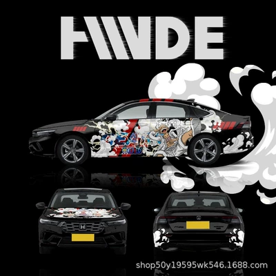 Auto Color Change Film — Two-Dimensional Cartoon Anime Wrap - one-piece-luffy-gear-5-series-car-customized-painted-film-place-an-order-and-consult-customer-service