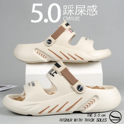 Zapatillas para hombres 48 tamaño de verano para usar zapatillas de playa de piso grueso al aire libre antideslizante dos zapatillas