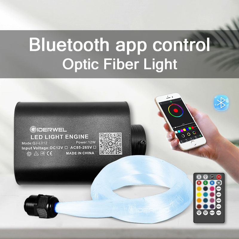 스마트 APP 블루투스 광섬유 램프 2 미터 300 광섬유 라인 LED 광원 자동차 홈 시네마 스타