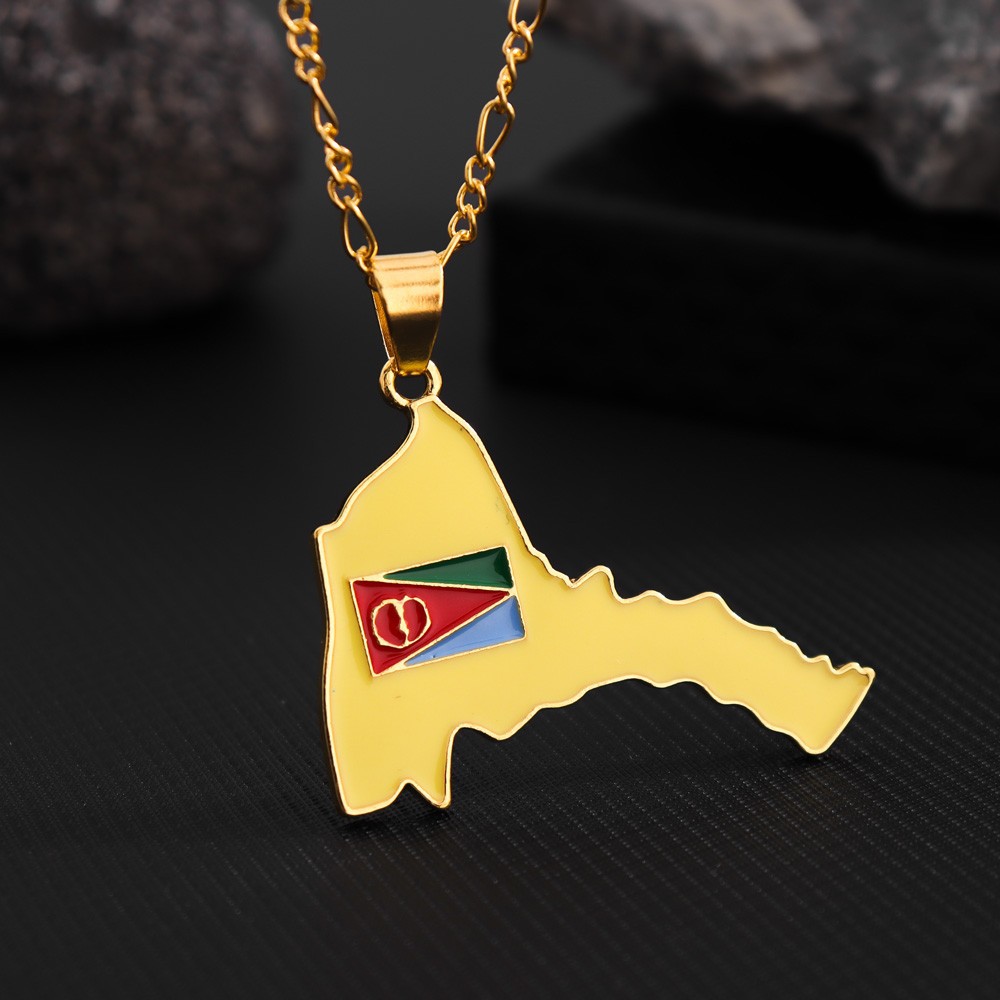 TEMU hot sale spot supply Elitria Map necklace necklace hip -hop…