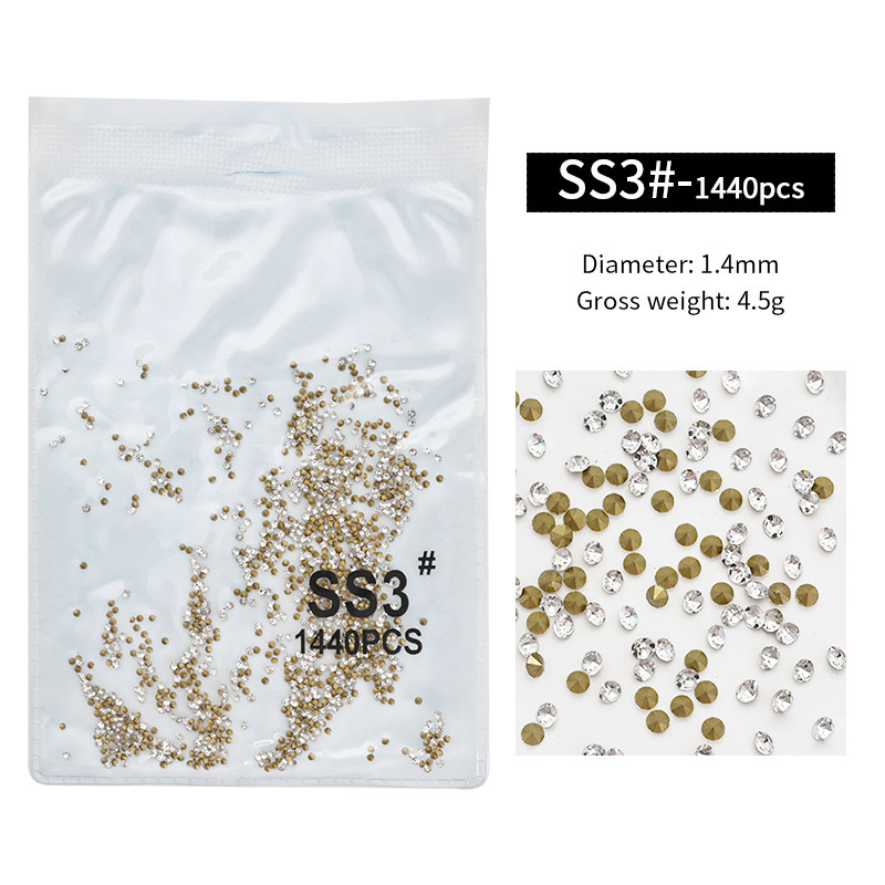 뾰족한 흰색 다이아몬드 SS3 (약 1440 개)