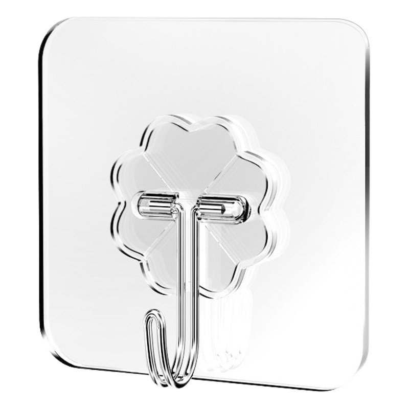 Acrylic non-perforated hook super strong self-adhesive wall seamless kitchen bathroom hook transparent hook
