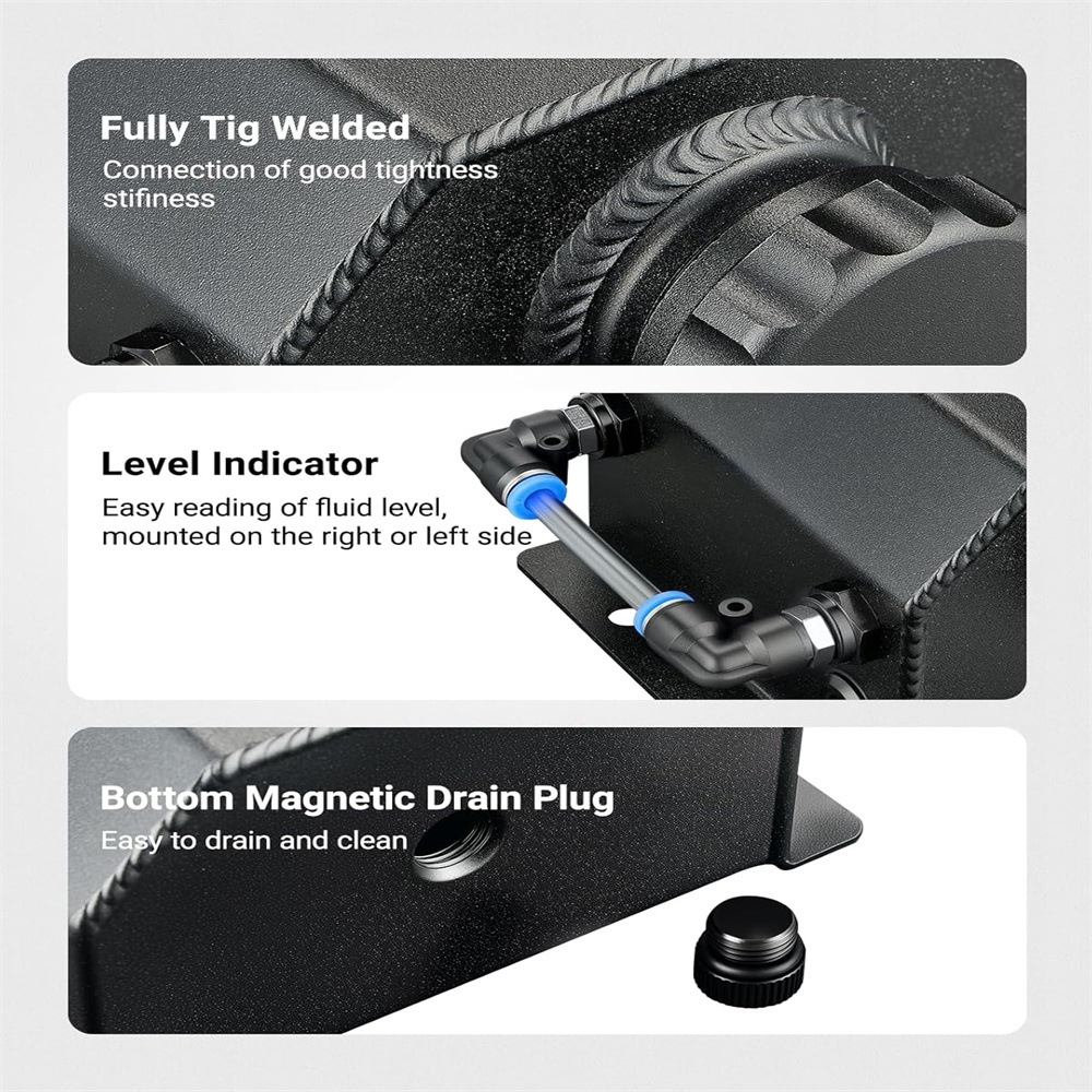 Ebay Amazon Hot Selling Car Modification Accessories Square Type Breathable Oil Pot Modification 1L 2L Fuel Tank Universal Car
