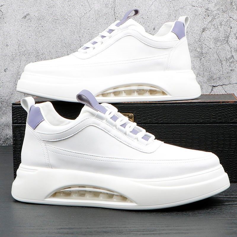 Chaussures blanches à coussin d'air pour hommes, nouvelle collection automne, tendance, taille haute, sport, plate-forme polyvalente décontractée_voghion.com