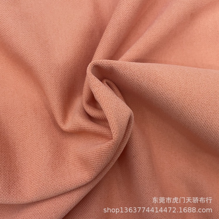 现货供应针织涤纶珠地布 250克弹力珠地布可贴合克加绒 珠地布料