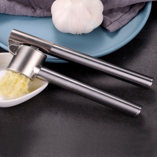 Stainless steel extended garlic squeezer, garlic peeler, garlic clamp, garlic press, garlic press, household zinc alloy garlic press