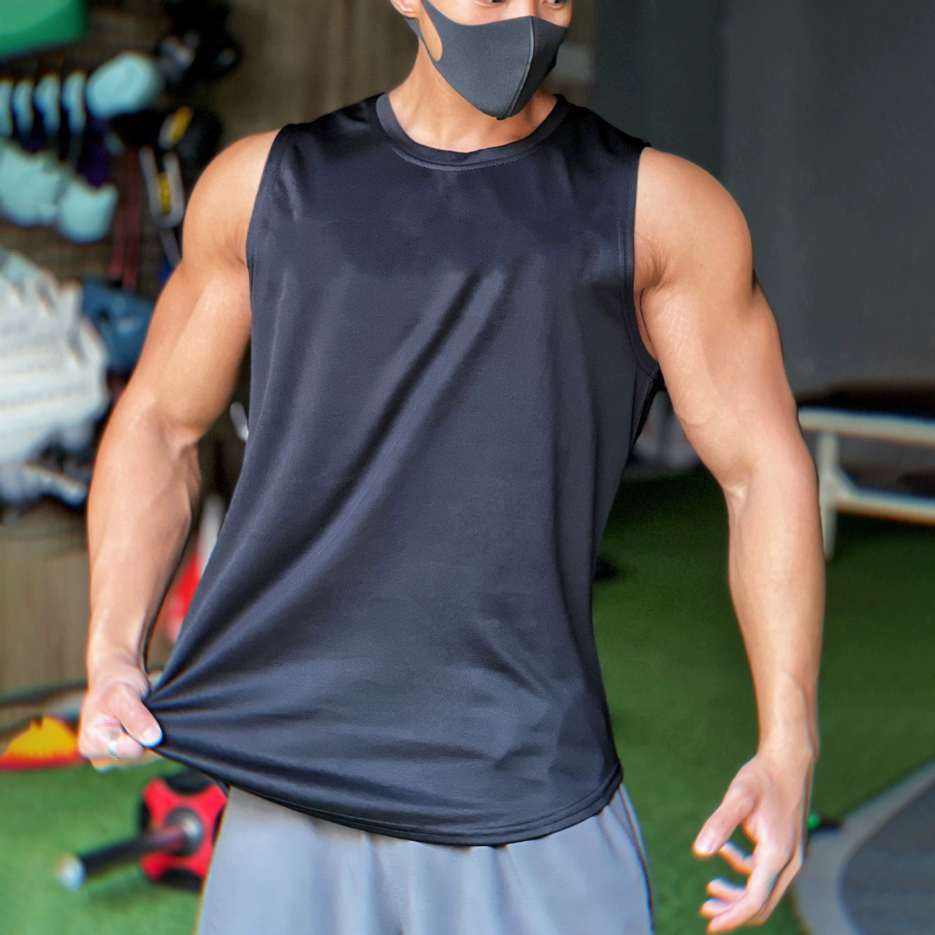Tide, quick dry basketball vest for gym for training, breathable sports T-shirt sleevless