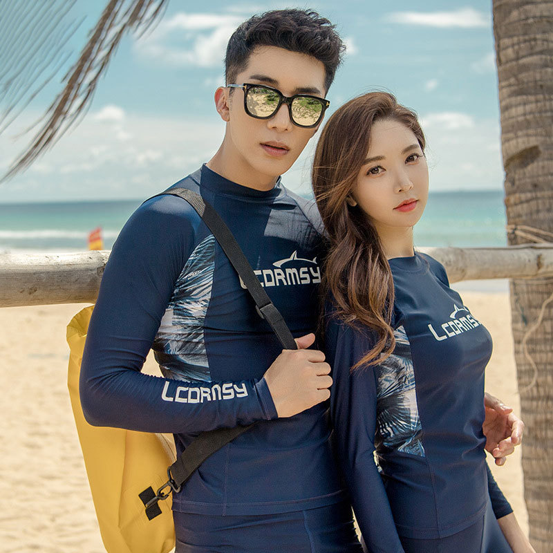 LCDRMSY正品 潜水服女分体长袖防晒衣速干冲浪浮潜服男水母情侣装