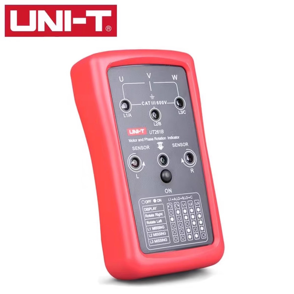 优利德UT261A便携式相序旋转指示及马达转向仪三相缺相相序检测仪