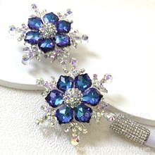 新款欧美雪花片时尚气质水钻直孔穿笔手机链包链重工配件