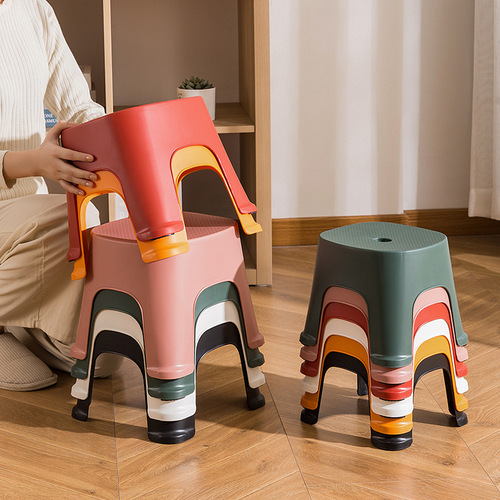 Children's small stool household plastic thickened cute cartoon adult dormitory kindergarten baby changing shoes learning bench