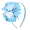 Children's double-layer white headband with bow, simple and elegant design, Lolita style, Amazon