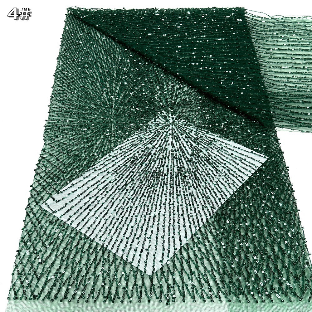 Sequin, tubo de perlas bordado, tela de bordado, alta definición, diseño de moda, vestido de moda, vestido de boda, tela