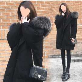 大码羽绒棉衣棉服棉袄2025新款女中长款韩版宽松200斤过膝外套冬