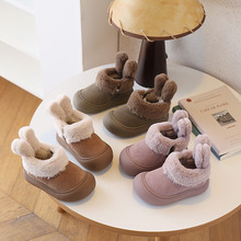 儿童雪地靴2025新款冬季卡通可爱女童短靴加绒保暖大棉靴软底