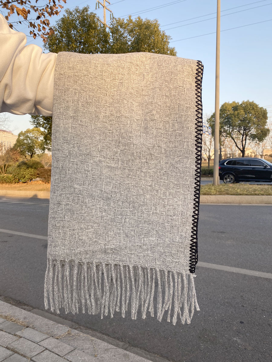Damen Strickschal, Weicher Wollschal In Kontrastfarben Für Winter_voghion.com