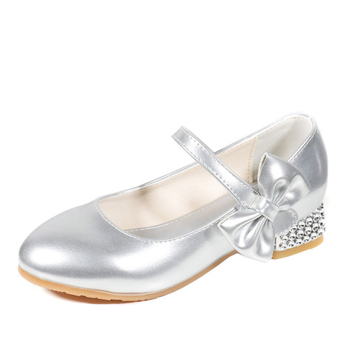 Children's High Heels Girls' Princess Single Shoes Formal Shoes Performance Shoes Kids Crystal Shoes Little Girls  New Arrival