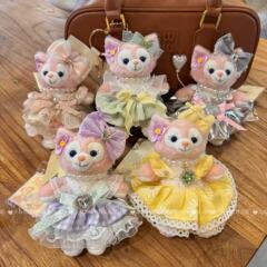新商品の玲娜貝のヒョウの紋様の王女のスカートはぬいぐるみのペンダントの人形を着てキーホルダーのメーカーの直接販売を掛けます。