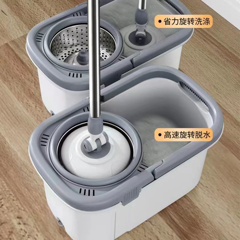 Household Mop Dual-Purpose Cleaning Household Dry and Wet Mop New Lazy Double-Drive Rotating Mop Floor Mop