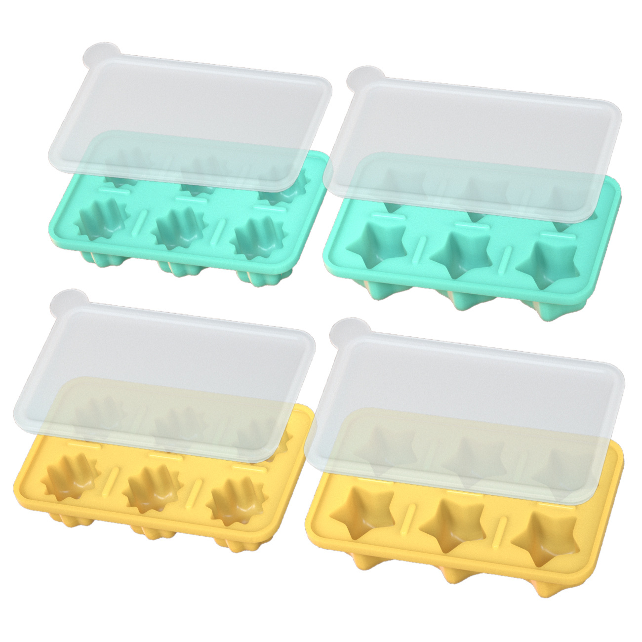 Estrellas de hielo solar Hielo rápido molde de silicona DIY hielo casero de whisky hielo de hockey 6 hielo a prueba de fugas