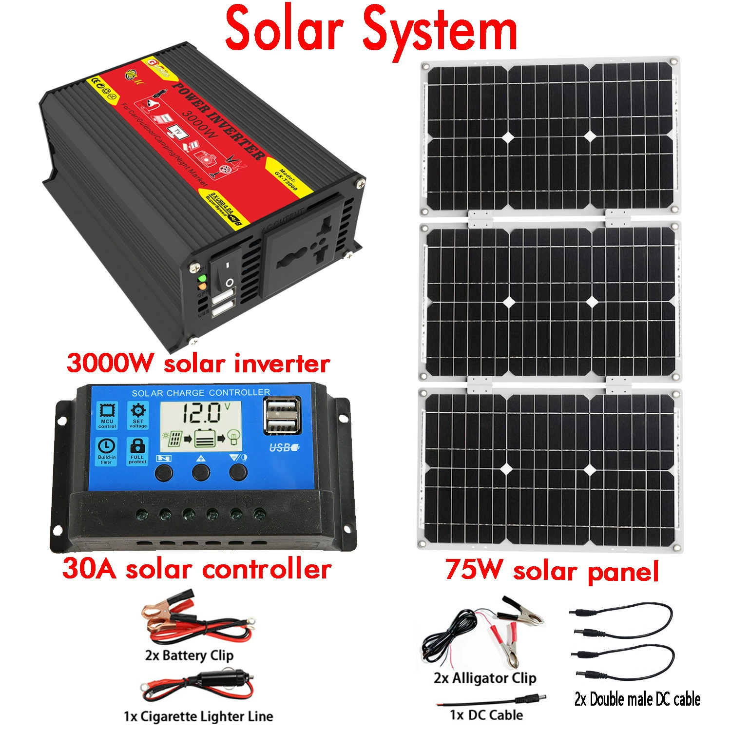 Controller solar-powered, 12v, 220v, 75W