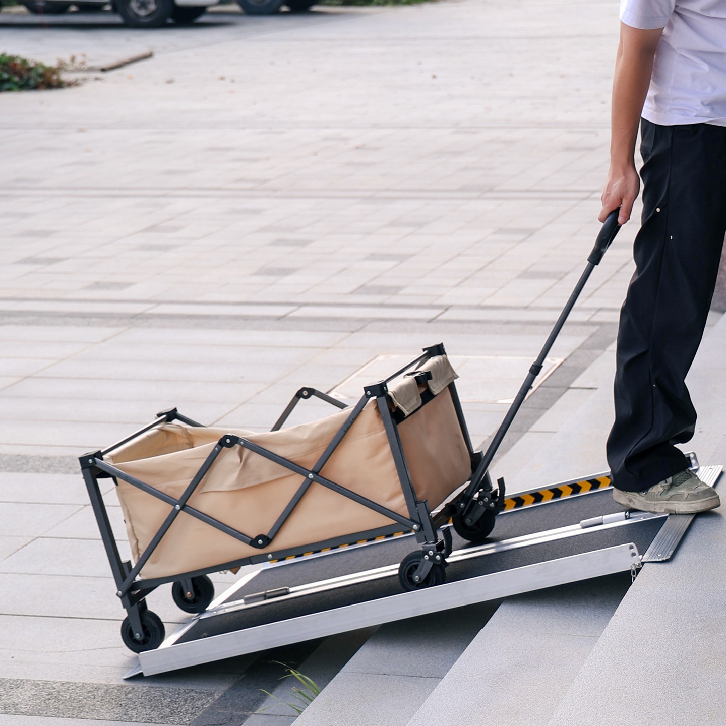 silla de ruedas escalera de rampa placa carro coche eléctrico motocicleta balance coche sin barreras rampa de aluminio escalera de aluminio portátil