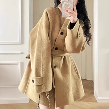 羊毛呢子大衣女2025秋冬季新款加厚韩系气质小个子高级感毛呢外套