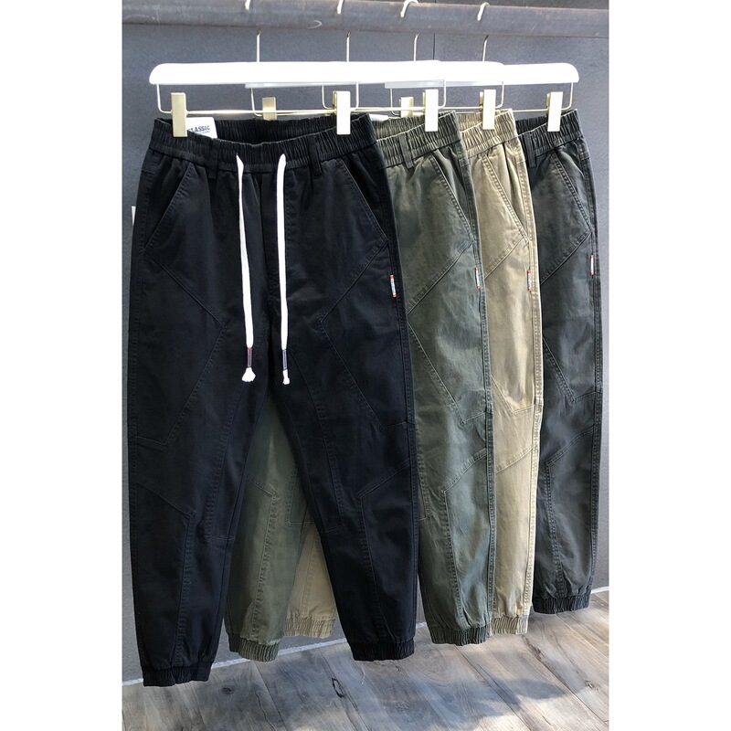Men's Trendy Brand Loose Overalls Men's Casual Pants Harlan Pants Summer Trendy Pants All-match Ankle Pants for Men