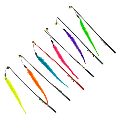 028804-8 钓鱼竿毛虫逗猫玩具厂家直供猫玩具独立包装量大可选色|ms