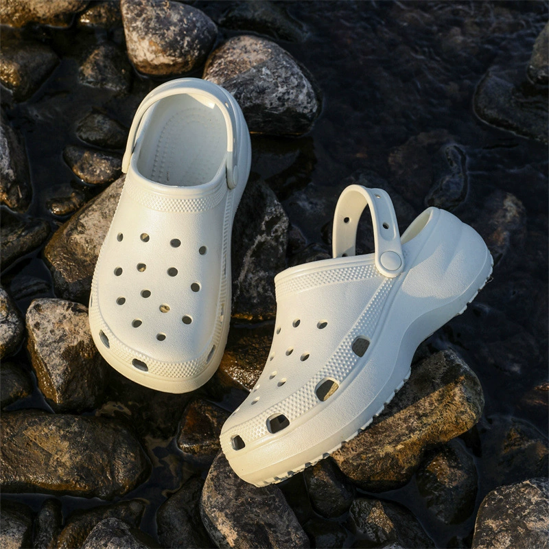 Женские летние пляжные шлепанцы Dropshipping Cloud Clogs из ЭВА, с высокой толстой подошвой, износостойкие, дышащие, закрытые.