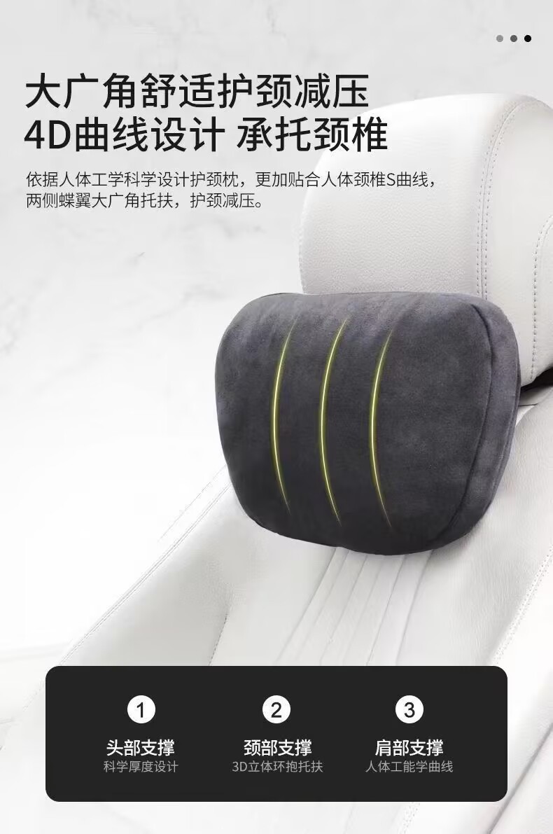 Car Lumbar Support Headrest Car Cushion Neck Pillow Cushion Car Seat Pillow Lumbar Cushion Waist Support Neck Pillow Lumbar Support