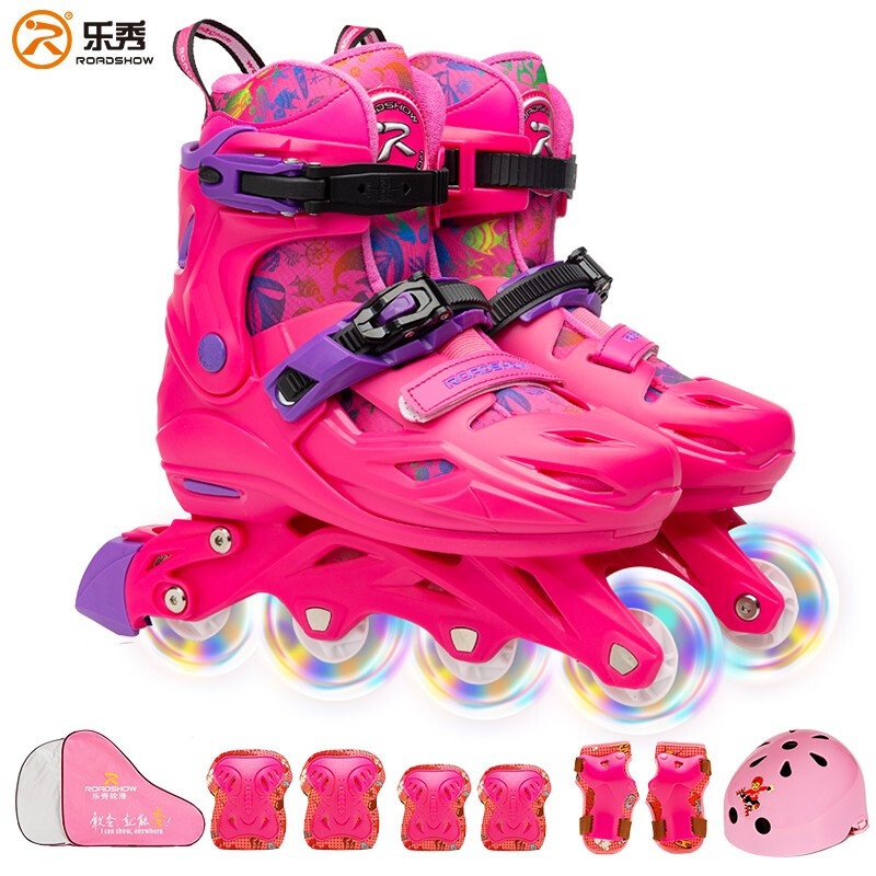 Lexiu skates children roller skates full set 8 wheels full Flash roller skates for men and women beginners roller skates 4