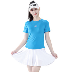 New Square Dance Clothing Short-Sleeve Quick-Dry Top Exercise Running Fitness Dance Ghost Step 8006