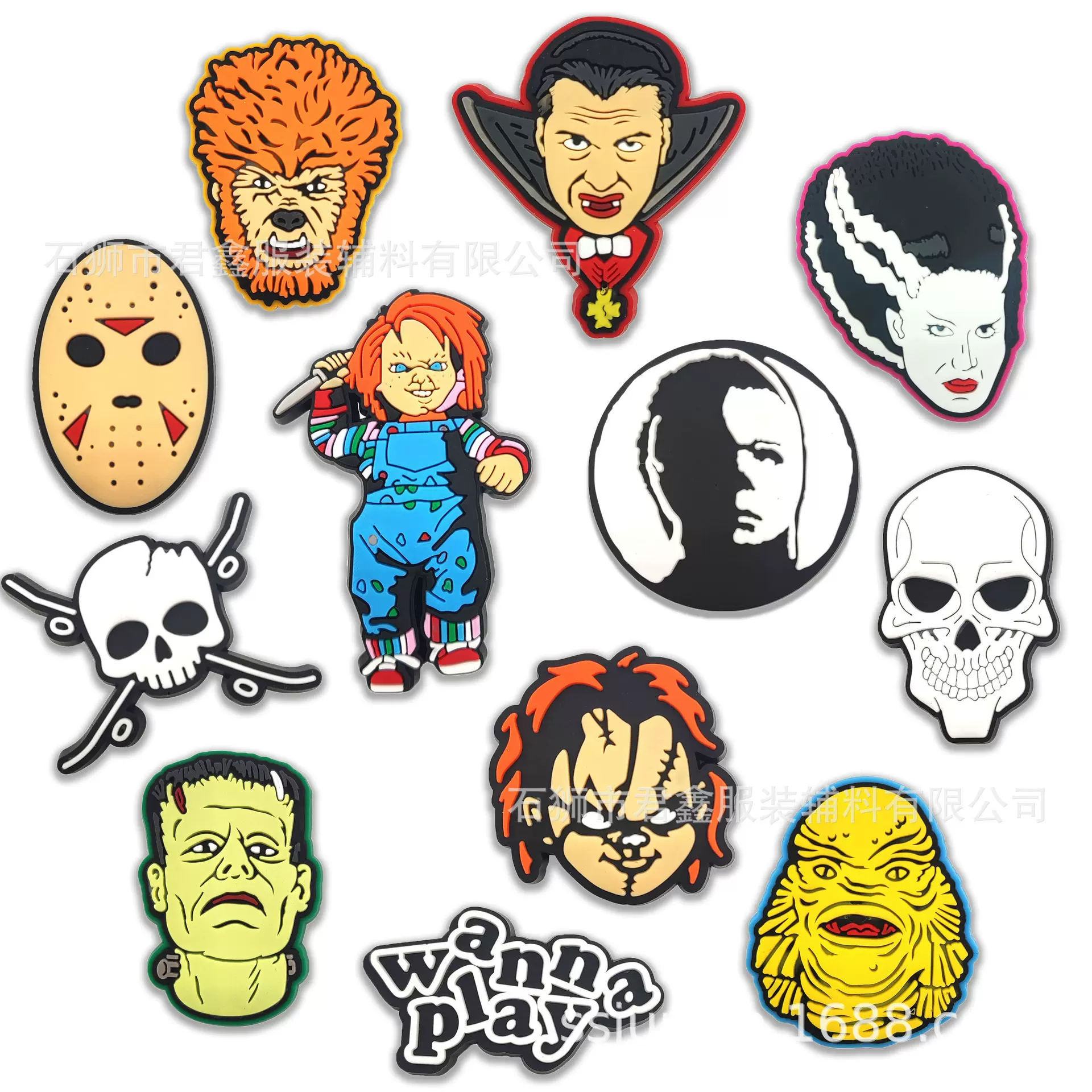 2023年新款驱魔人万圣节洞洞鞋装饰扣配饰扣南瓜鞋花鞋扣DIY贴片