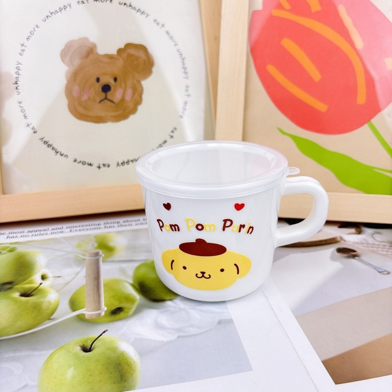 新しい子供用ミルクカップかわいいマカロンクロミ蓋ハンドル付き飲料カップ子供用うがい薬と歯磨きカップ|undefined