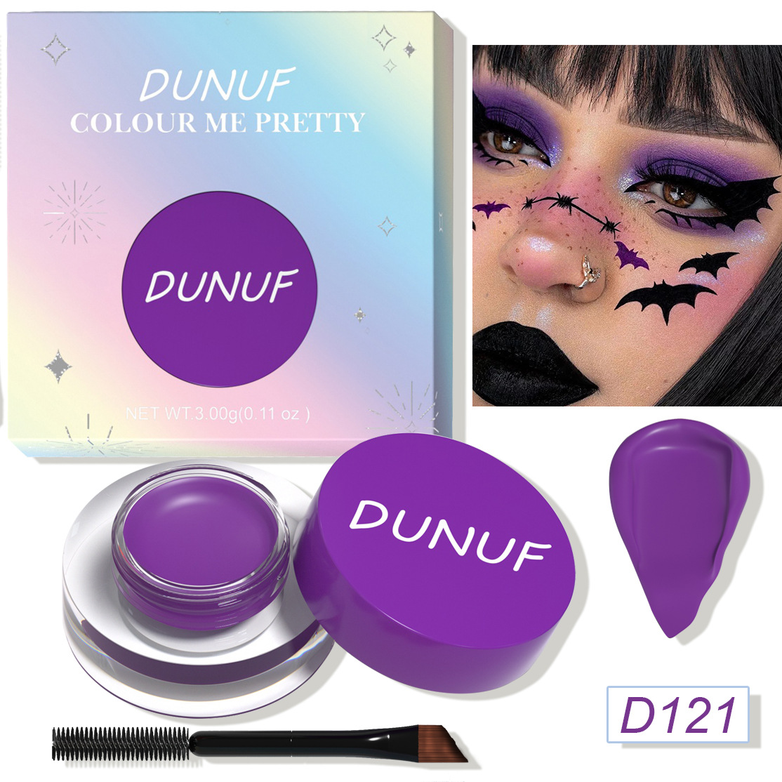 DUNUF 12 Face Color Waterproof Eyeshadow Long-lasting Eyeliner Matte Gloss Eyebrow Dye Universal Note Disclaimer undefined