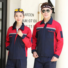 Men's Spring Long-Sleeve Work Uniform Set, Automotive Repair and Maintenance Workwear, Factory Workshop Work Uniform Safety Protective Clothing