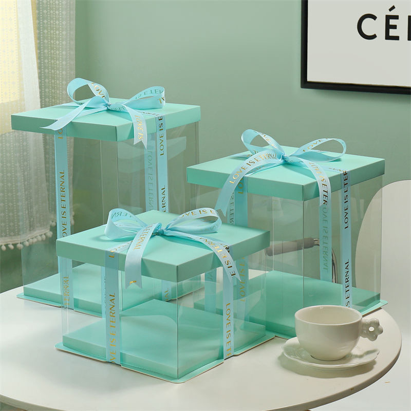 Internet-Famous Cake Box, Portable Packaging Box, Gift Box for Birthdays, 4-Inch 6inch 8inch Dessert Gift Box, Biodegradable