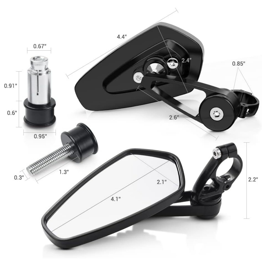 Cross-Border Hot-Selling Cnc Motorcycle Modification Accessories Handlebar Plug Reflector Handlebar Rearview Mirror