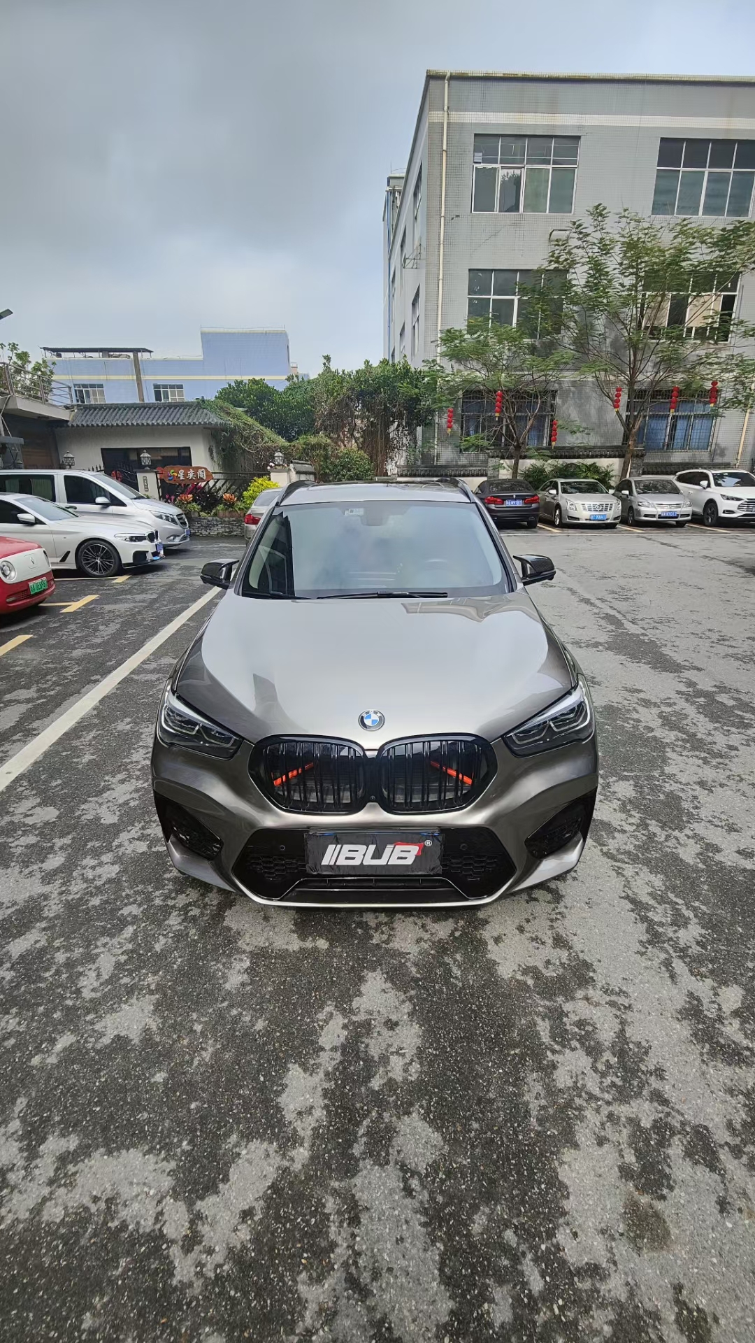 Bmw X1 Front Bumper Surround Kit m Sports Style Modified Abs Large Surround Front Bumper Grille Assembly